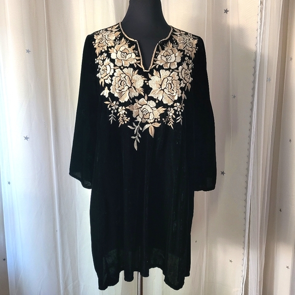 🍒NWOT🍒 JOHNNY WAS OLENNA VELVET TUNIC - Picture 3 of 7